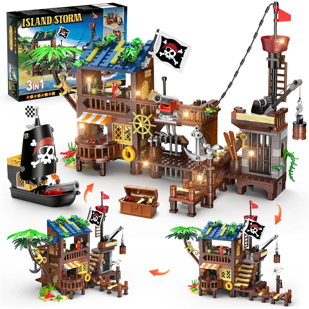 3-in-1 Piratenwelt - Klemmbausteine