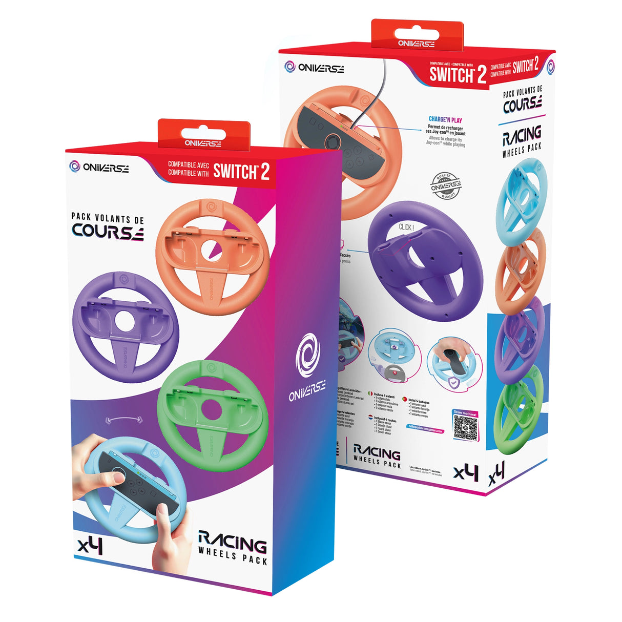 4er-Set Racing-Lenkräder für Nintendo Switch™ & Switch 2™ - Gaming-Zubehör