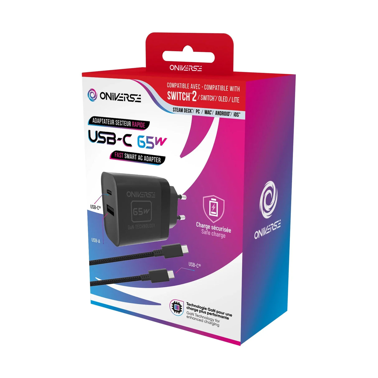 Chargeur USB-C 65 W (1,5 m) - Accessoire de jeu