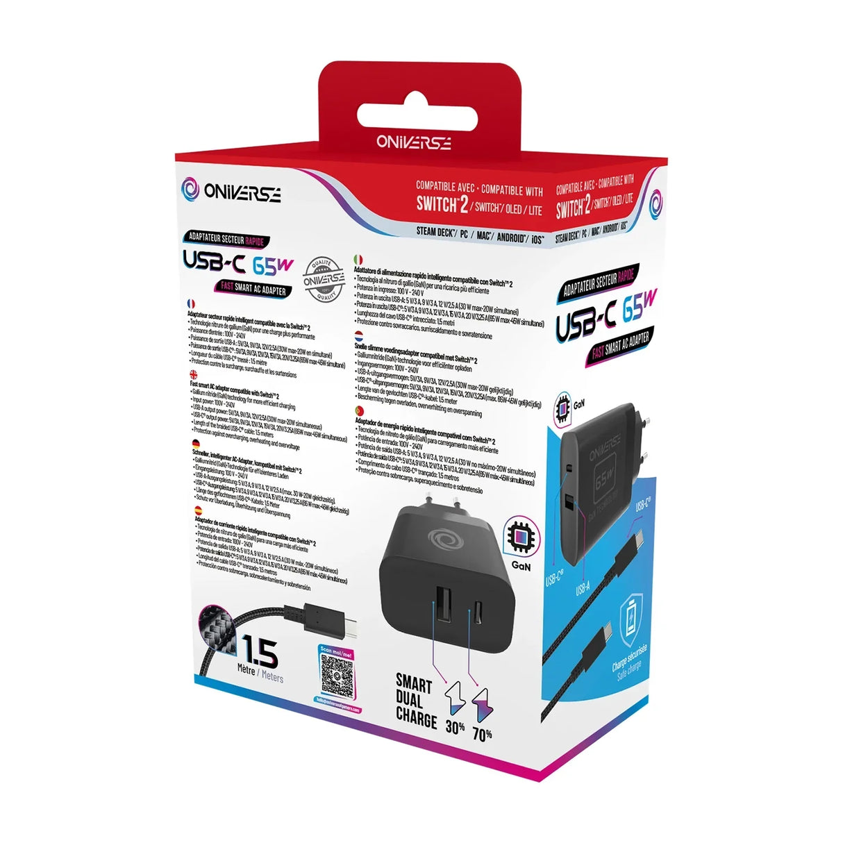 Chargeur USB-C 65 W (1,5 m) - Accessoire de jeu