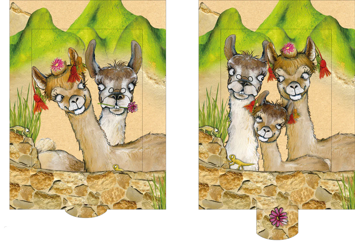 Lamas - Grusskarte