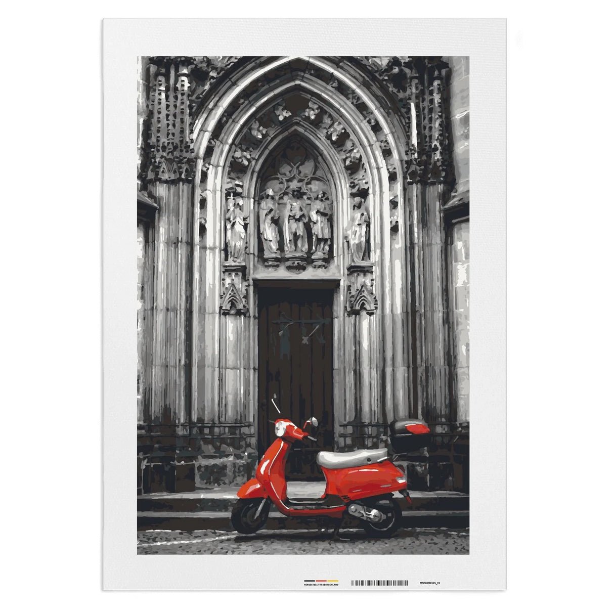 Rote Vespa - Malen nach Zahlen