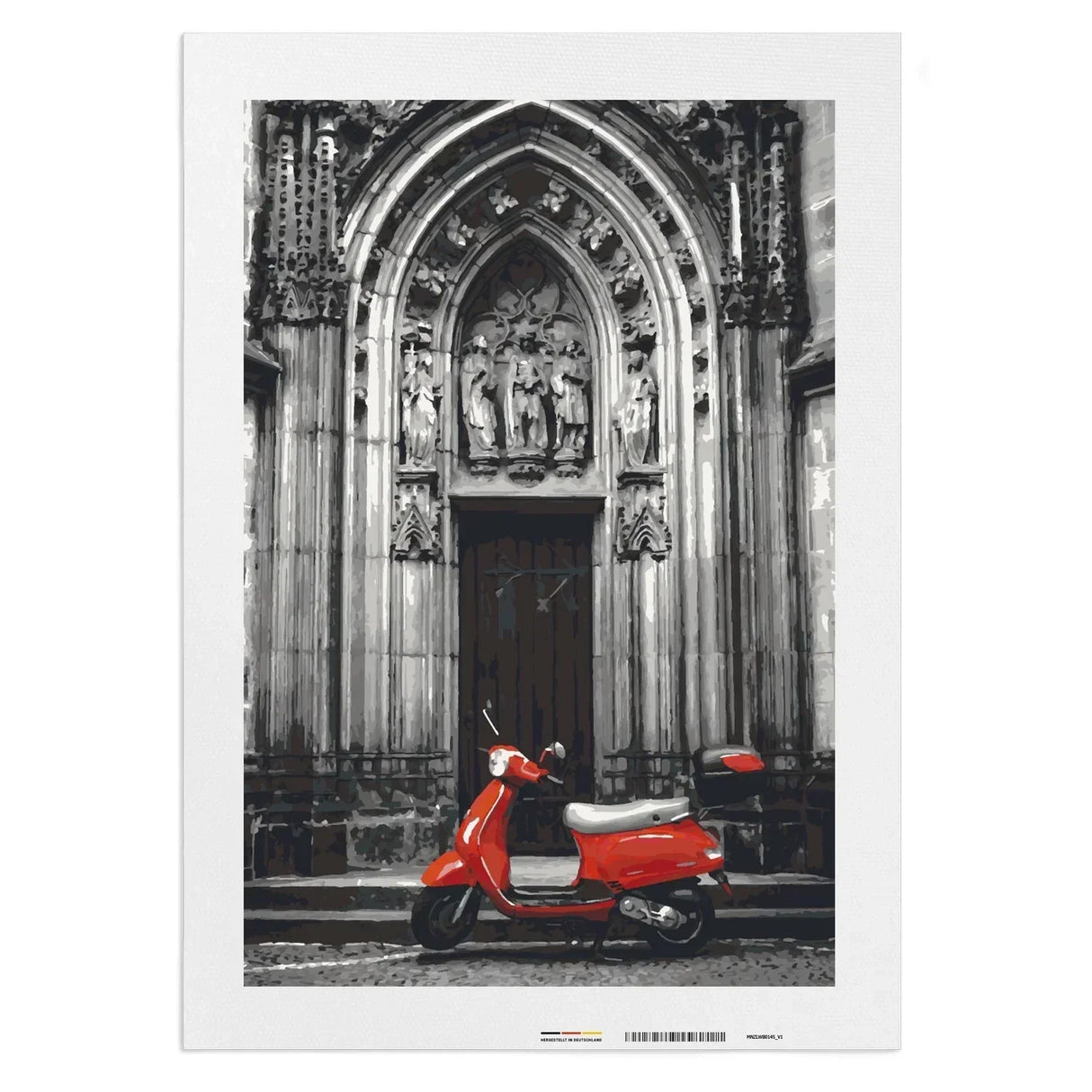 Vespa rouge - Peinture par numéros