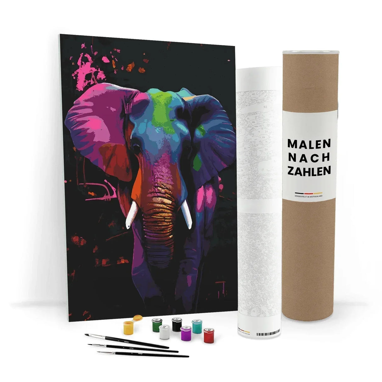 Éléphant en néon - Peinture par numéros