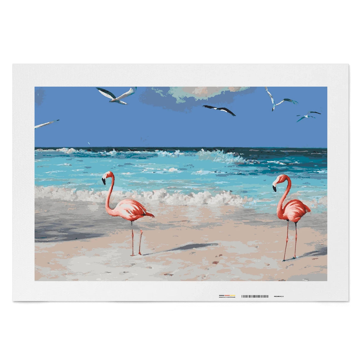 Flamingos am Strand - Malen nach Zahlen