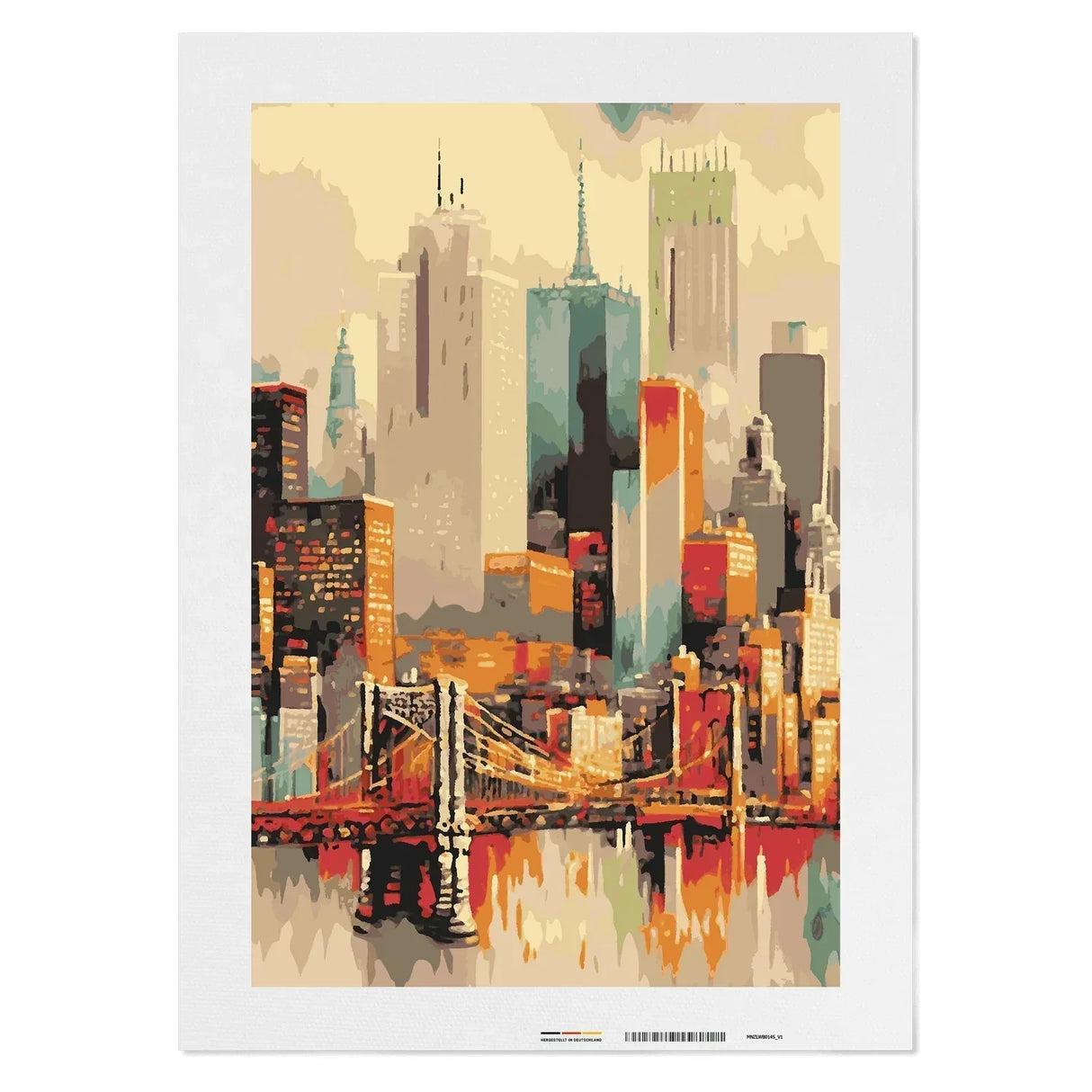 New York se reflétant dans l'East River - Peinture par numéros