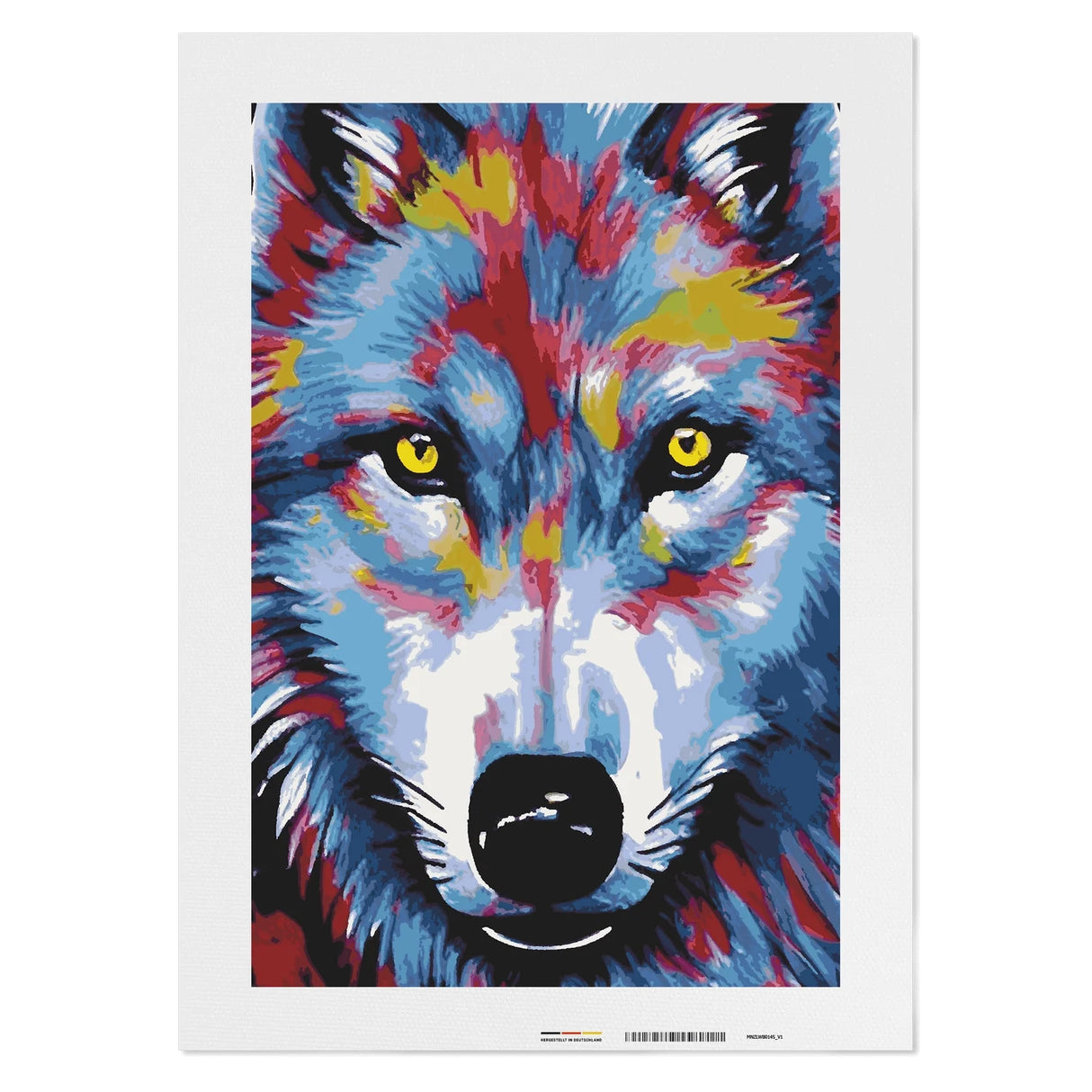 Wolf in Farbe - Malen nach Zahlen