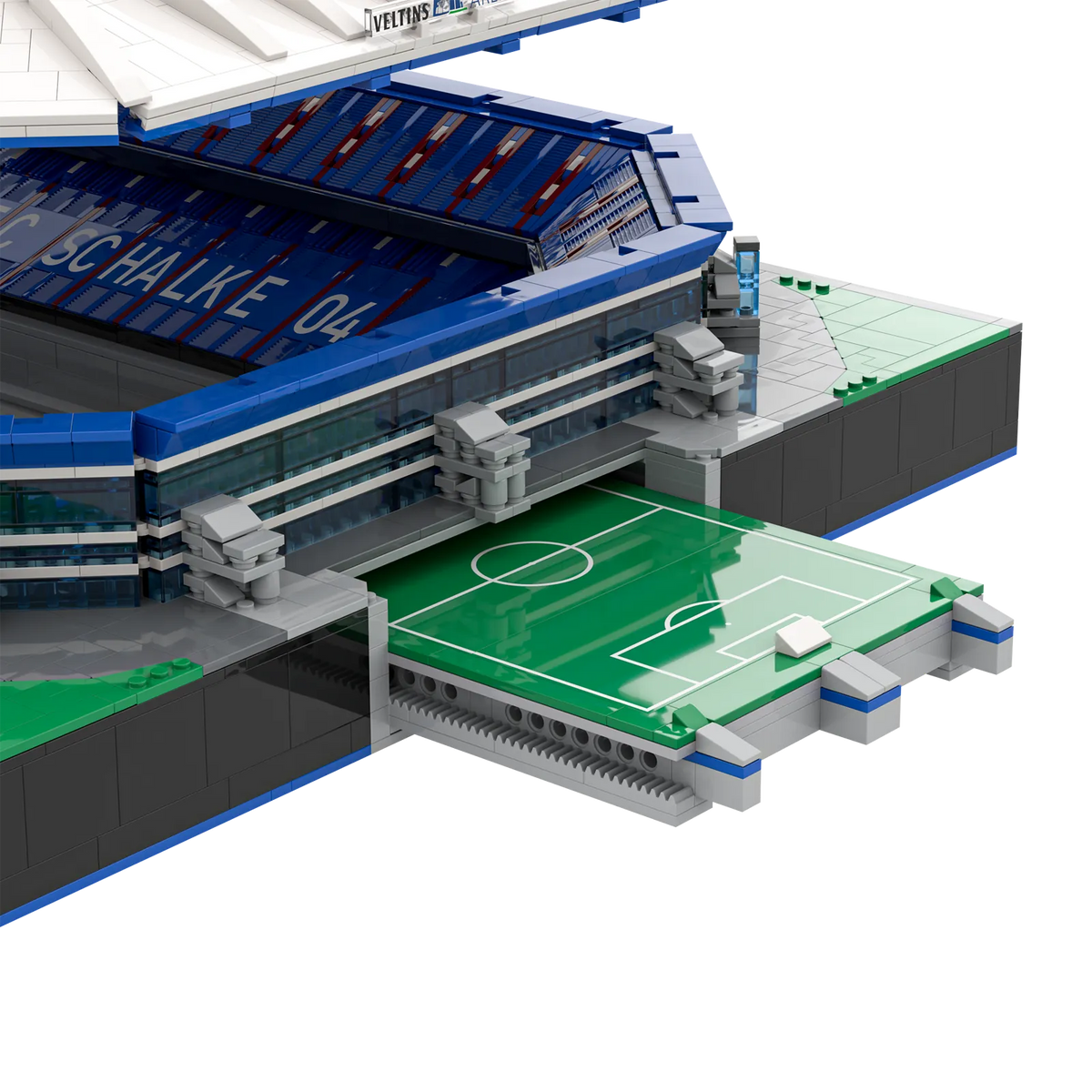 Ausgefahrenes Spielfeld der VELTINS-Arena im Detail