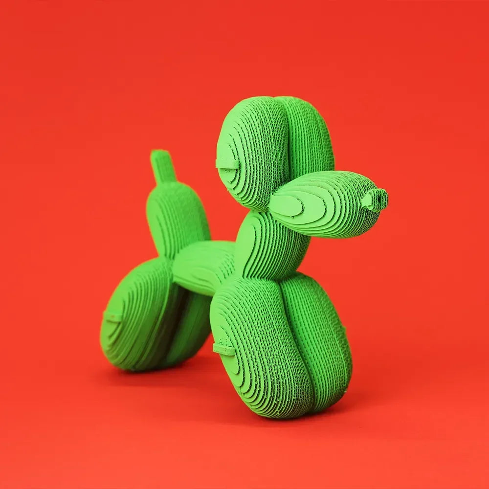 Chien ballon - Modèle 3D en carton