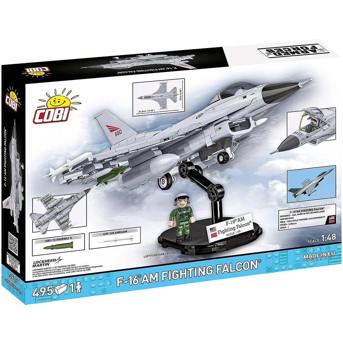 Kampfflugzeug F-16AM Fighting Falcon - Klemmbausteine