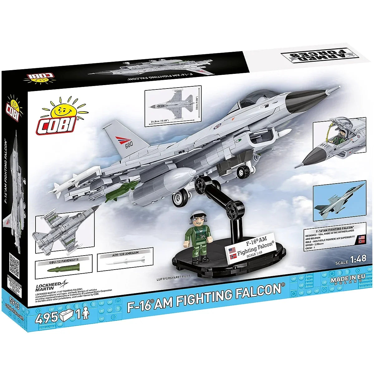 Kampfflugzeug F-16AM Fighting Falcon - Klemmbausteine