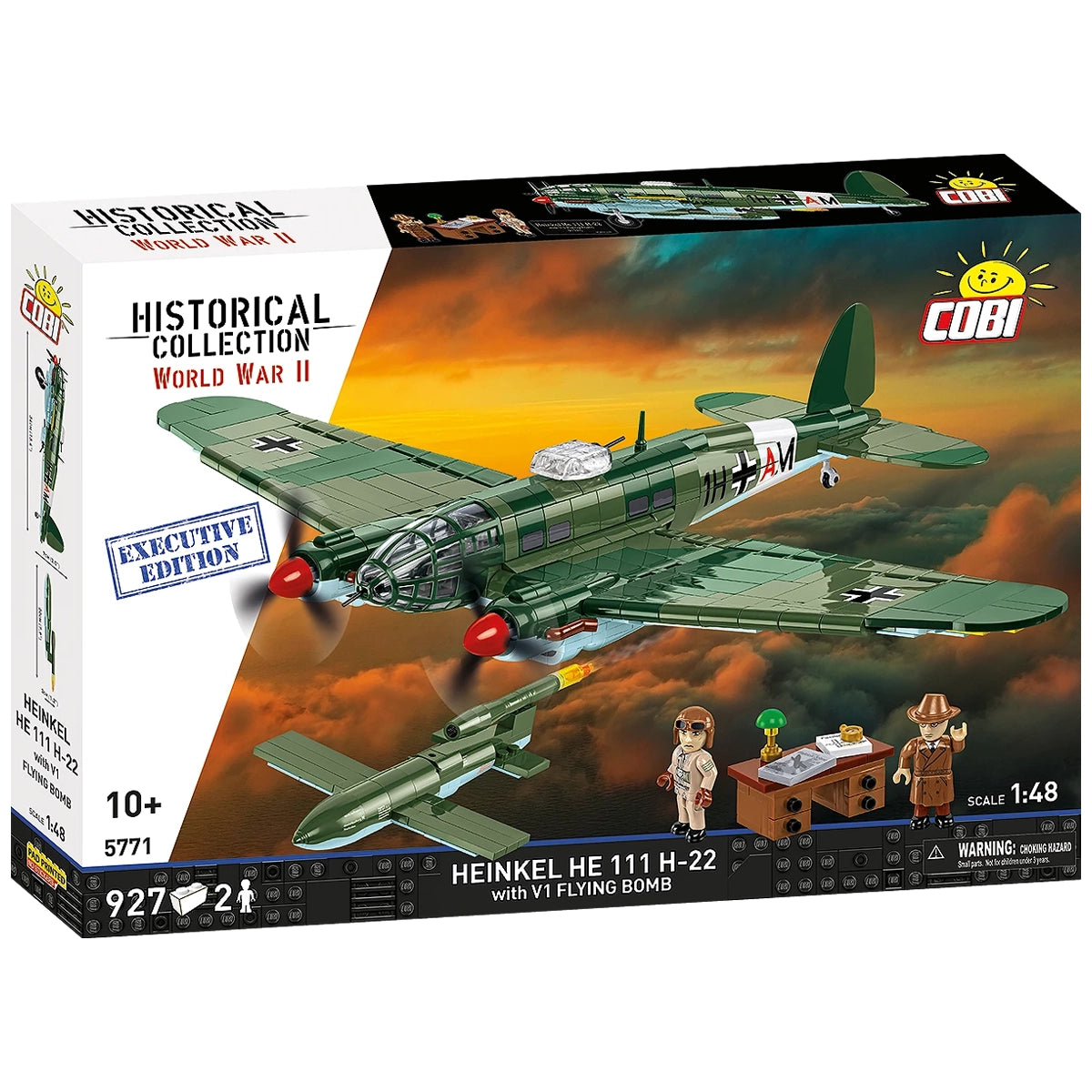 Kampfflugzeug Heinkel HE 111 H-22 mit V1 Rakete - Klemmbausteine