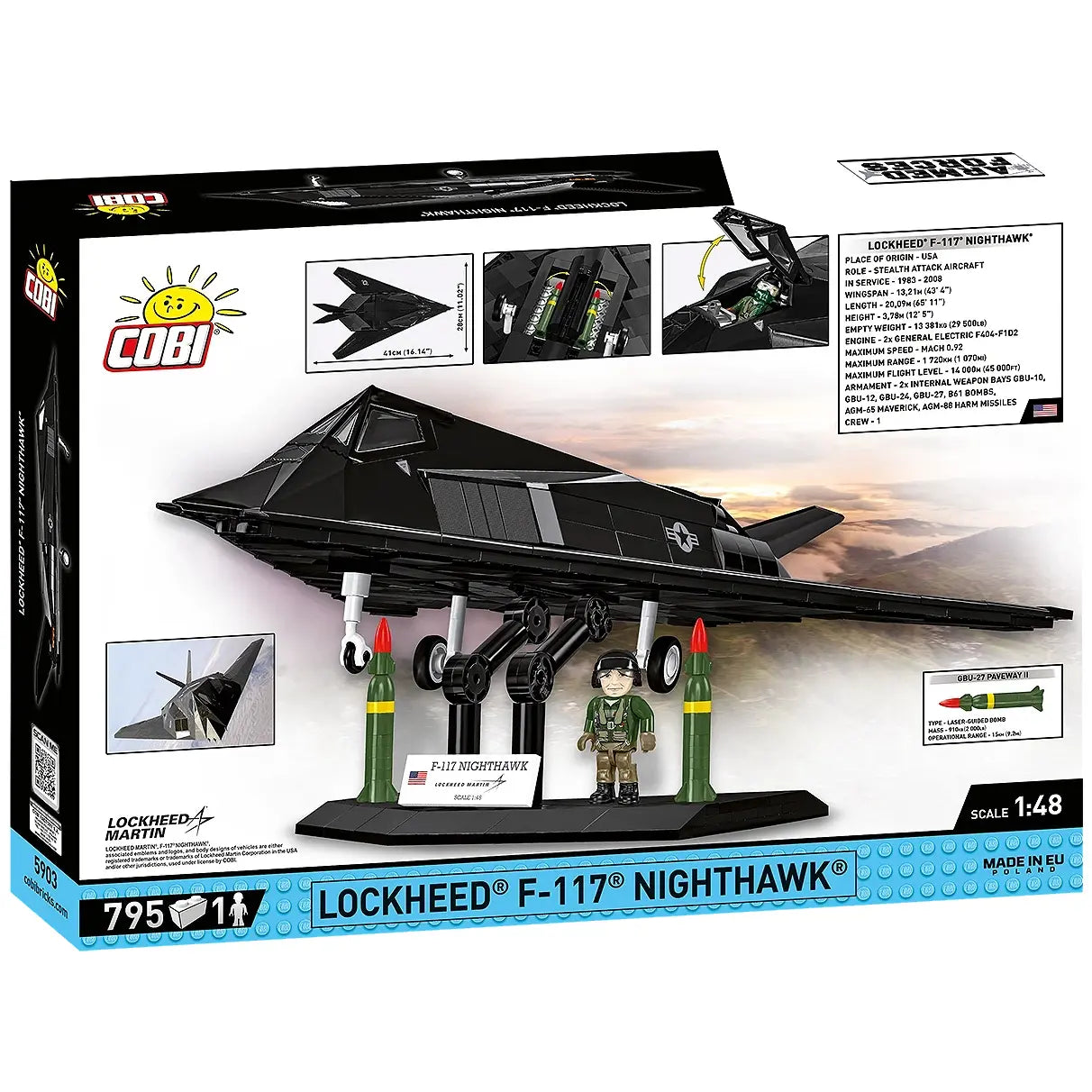 Kampfjet Lockheed F-117 Nighthawk - Klemmbausteine