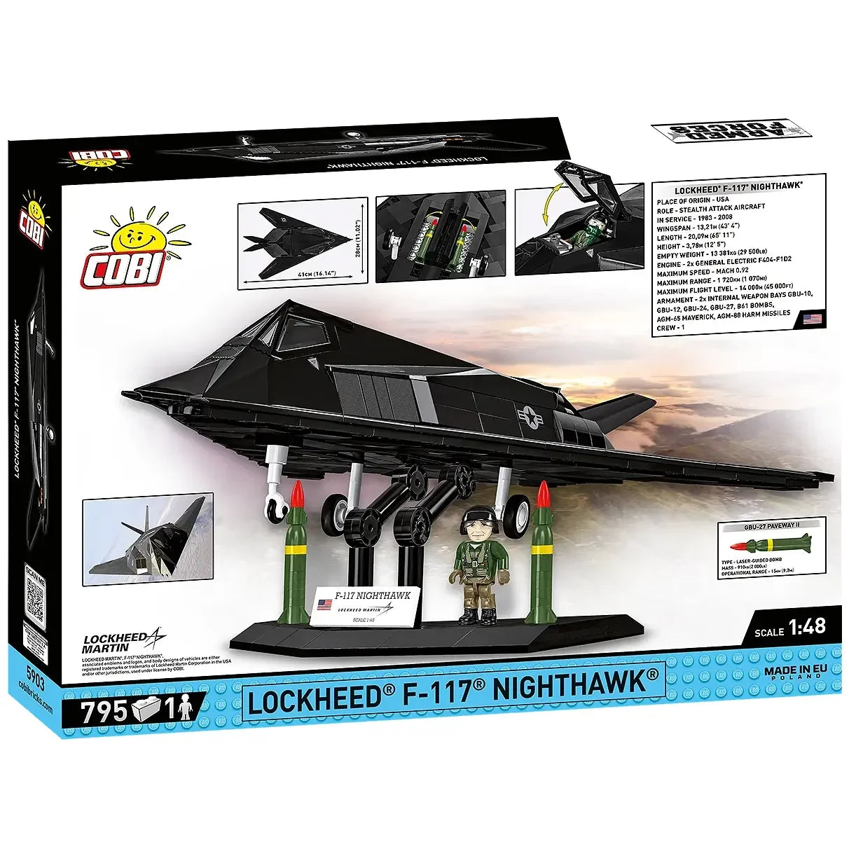 Avion de chasse furtif Lockheed F-117 Nighthawk - Briques de construction