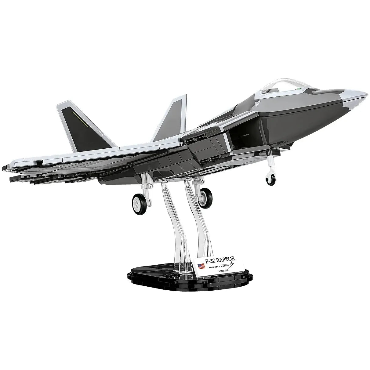 Modell eines F-22 Raptor Kampfjets auf einem Ständer