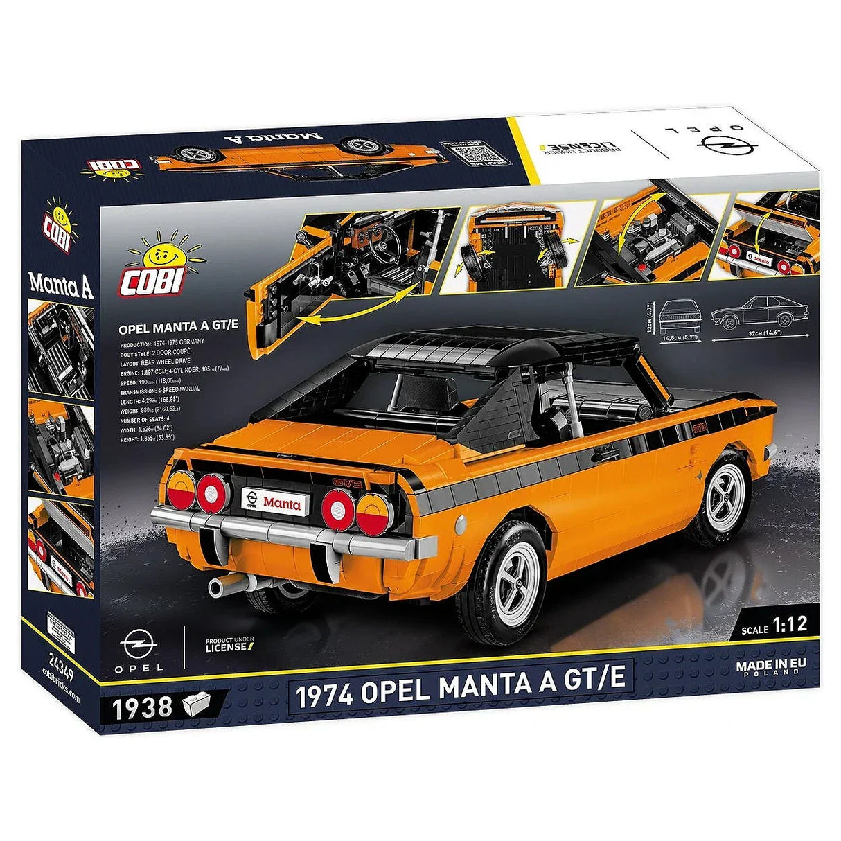COBI Baukasten 1974 Opel Manta A GT/E im Maßstab 1:12