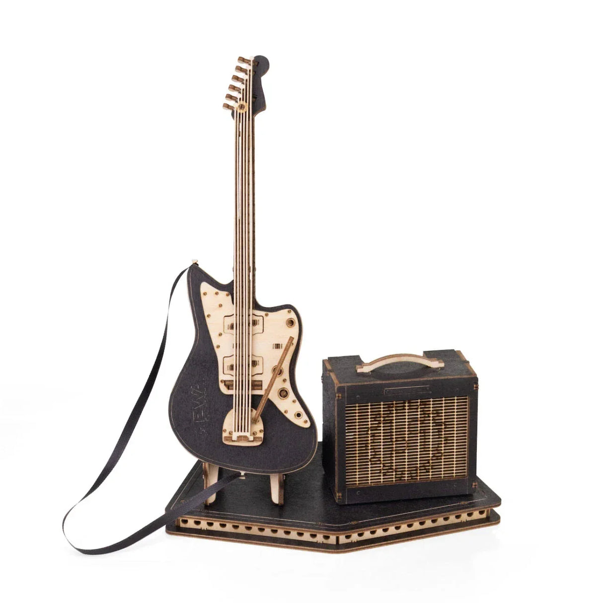 Guitare noire - Kit de construction en bois 3D