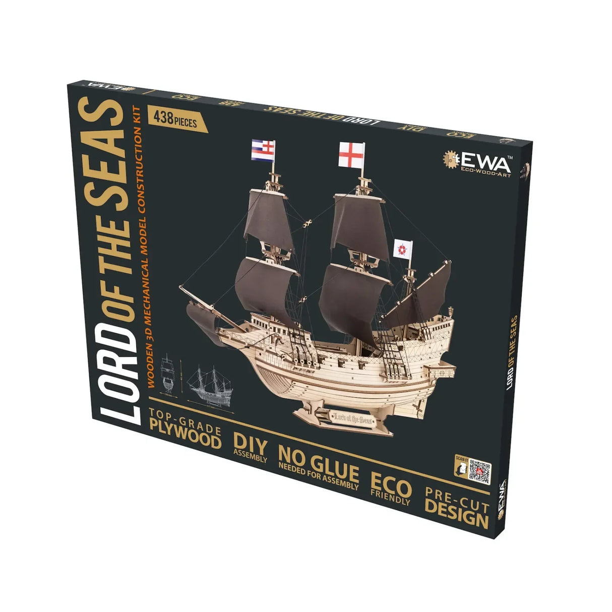 Maquette en bois 3D du trois-mâts « Lord of the Seas »