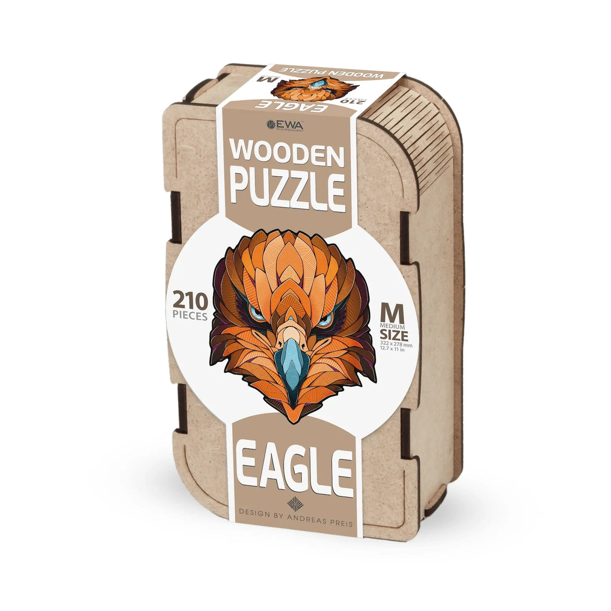 Holzpuzzle Adler in Medium Größe mit 210 Teilen