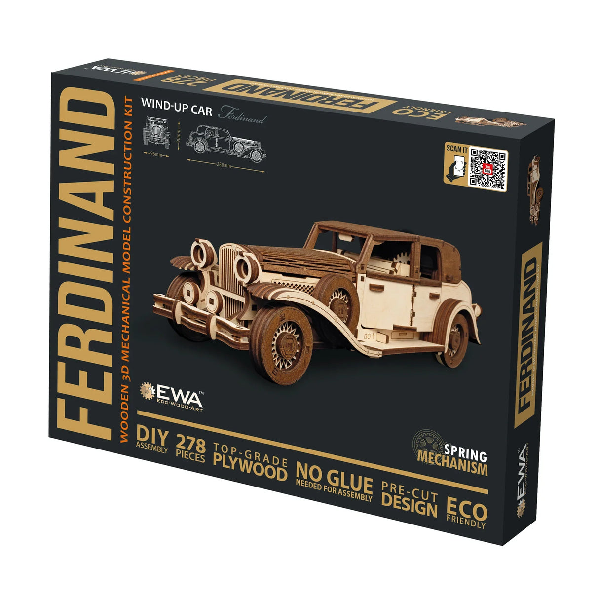 Kit de maquette en bois 3D Ferdinand Oldtimer