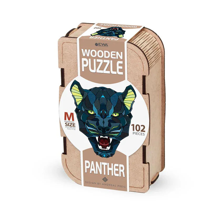 Holzpuzzle Panther in Medium Größe mit 102 Teilen