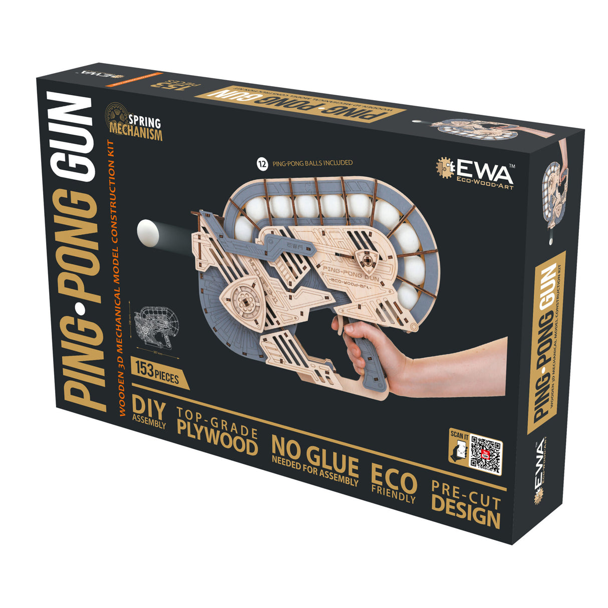 PING-PONG Gun - 3D Holzbausatz