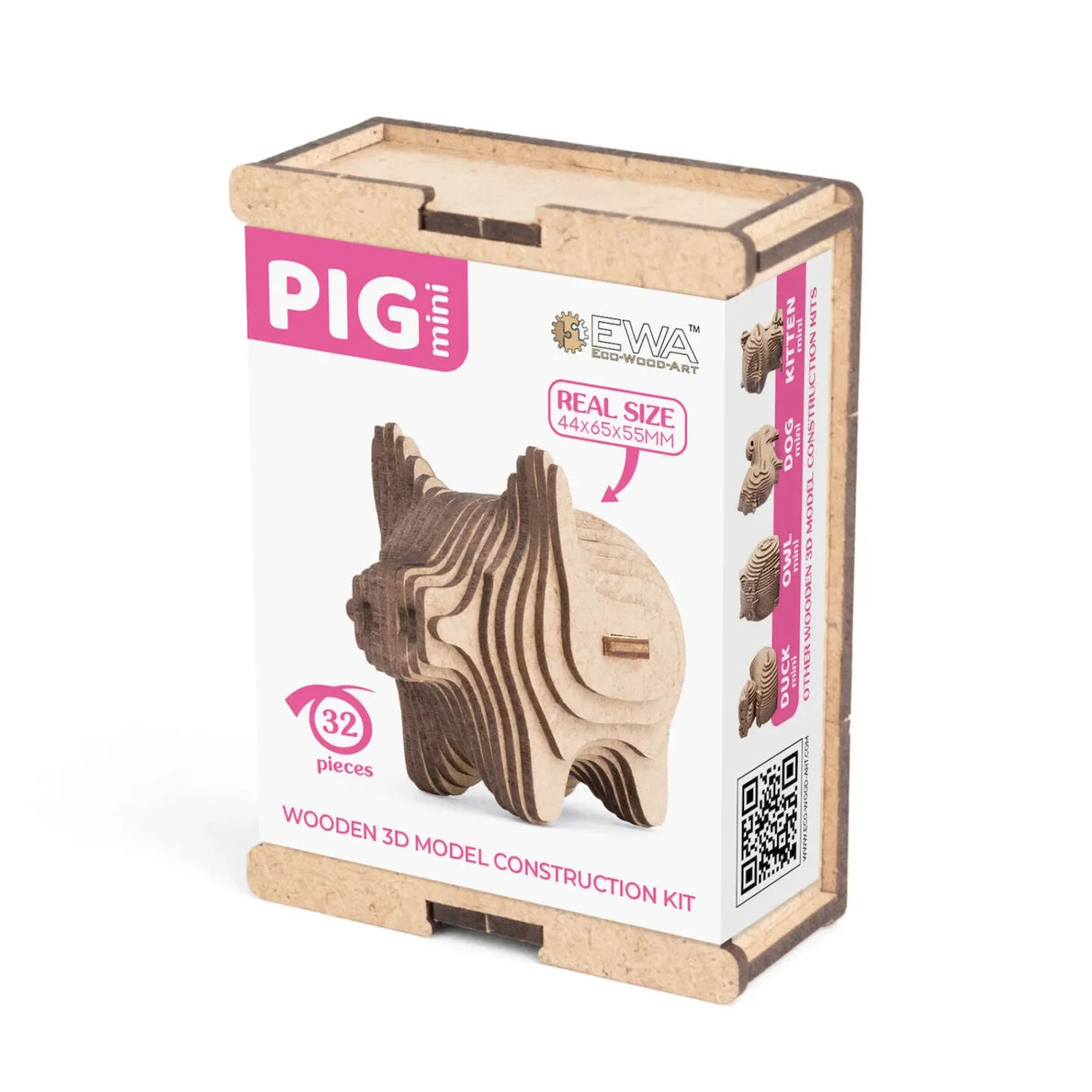 Holz 3D Modell Bausatz Mini Schwein