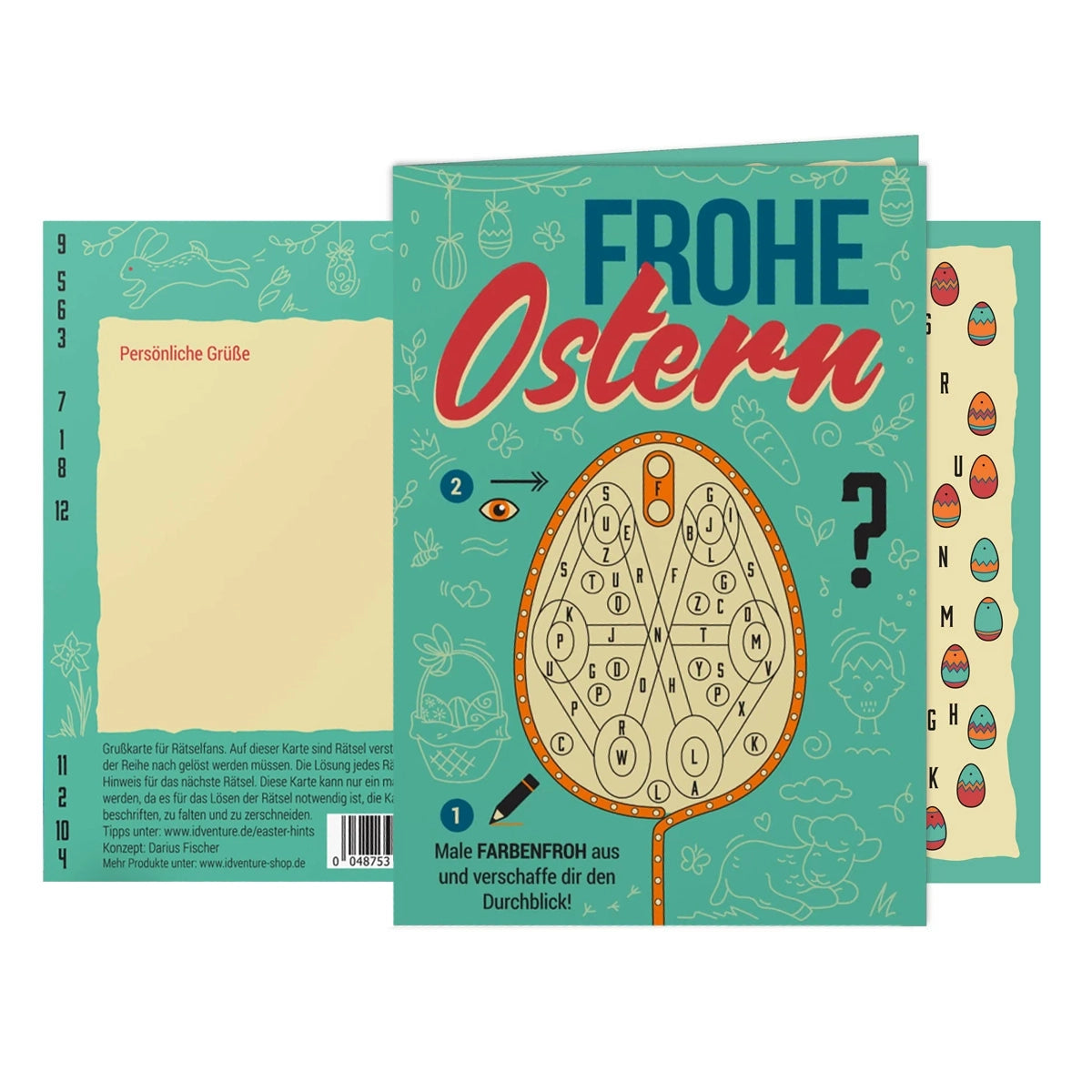 Frohe Ostern - Rätsel-/Escape Grusskarte