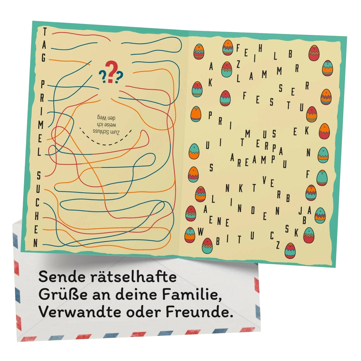 Frohe Ostern - Rätsel-/Escape Grusskarte