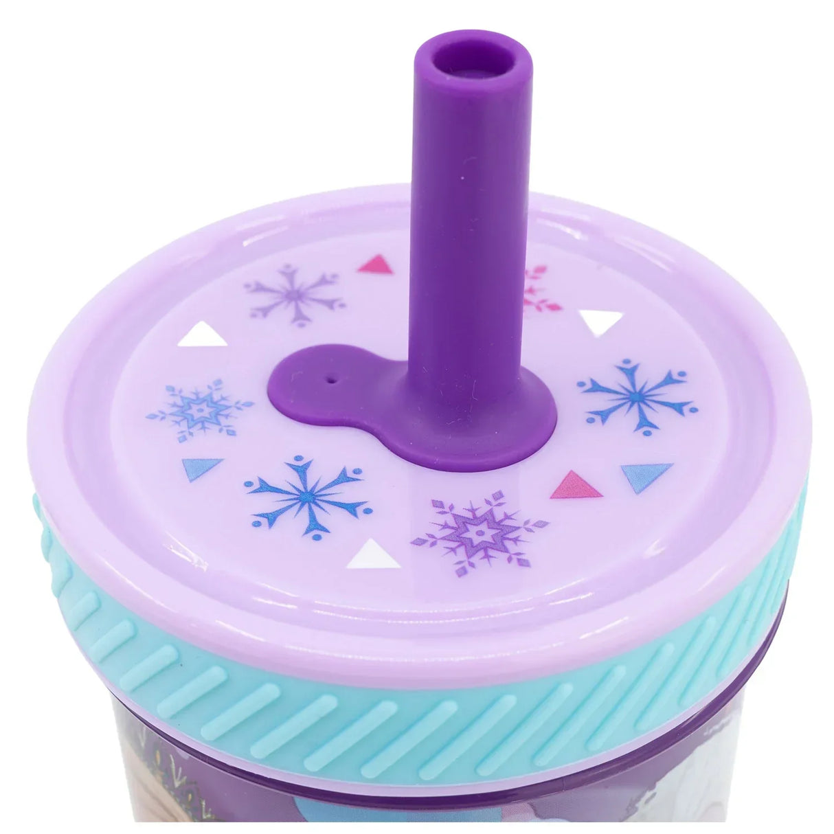 Gobelet anti-fuite Frozen "Violet" - Résistant aux chutes - avec paille en silicone (370 ml)