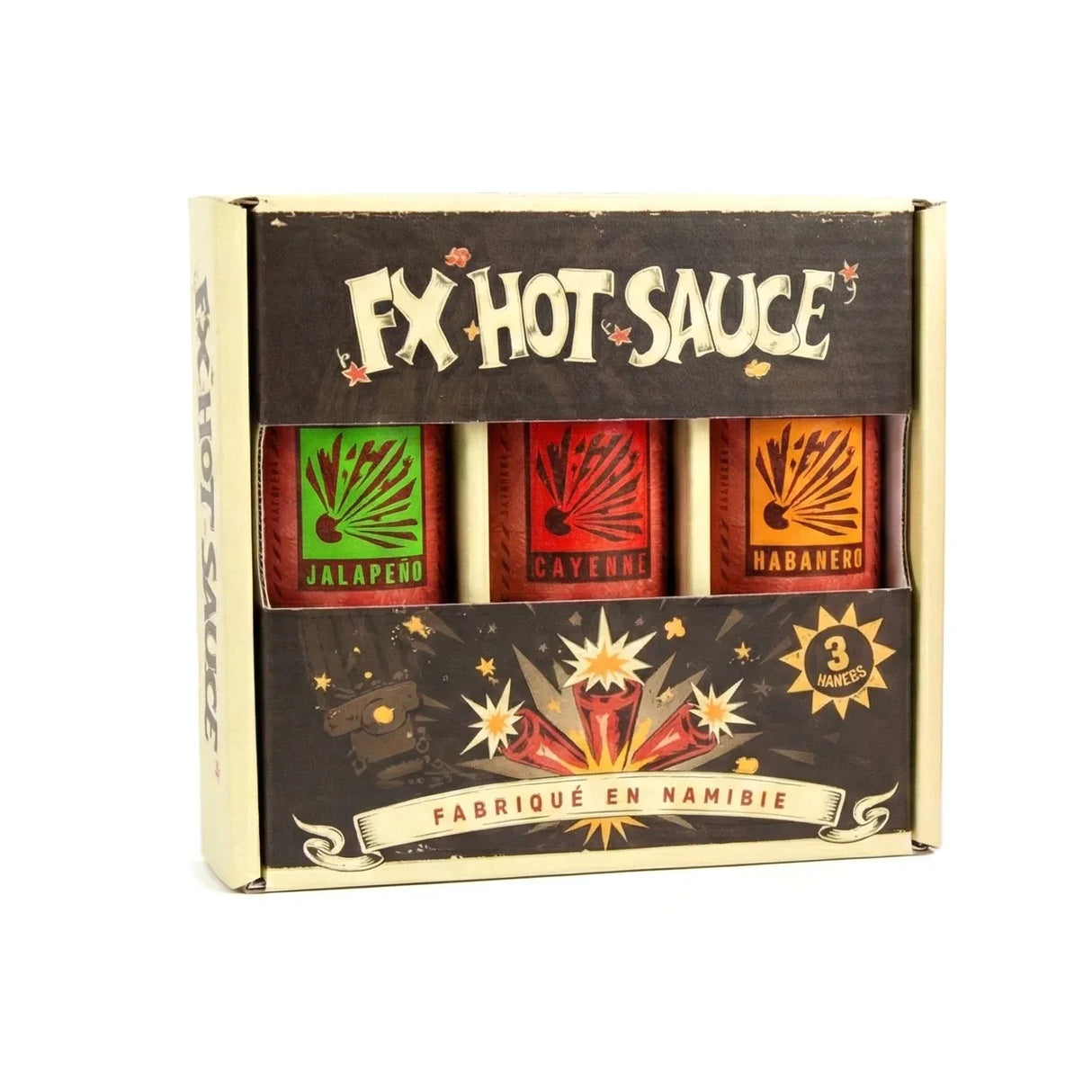 Coffret cadeau de 3 sauces piquantes (3x 90 ml)