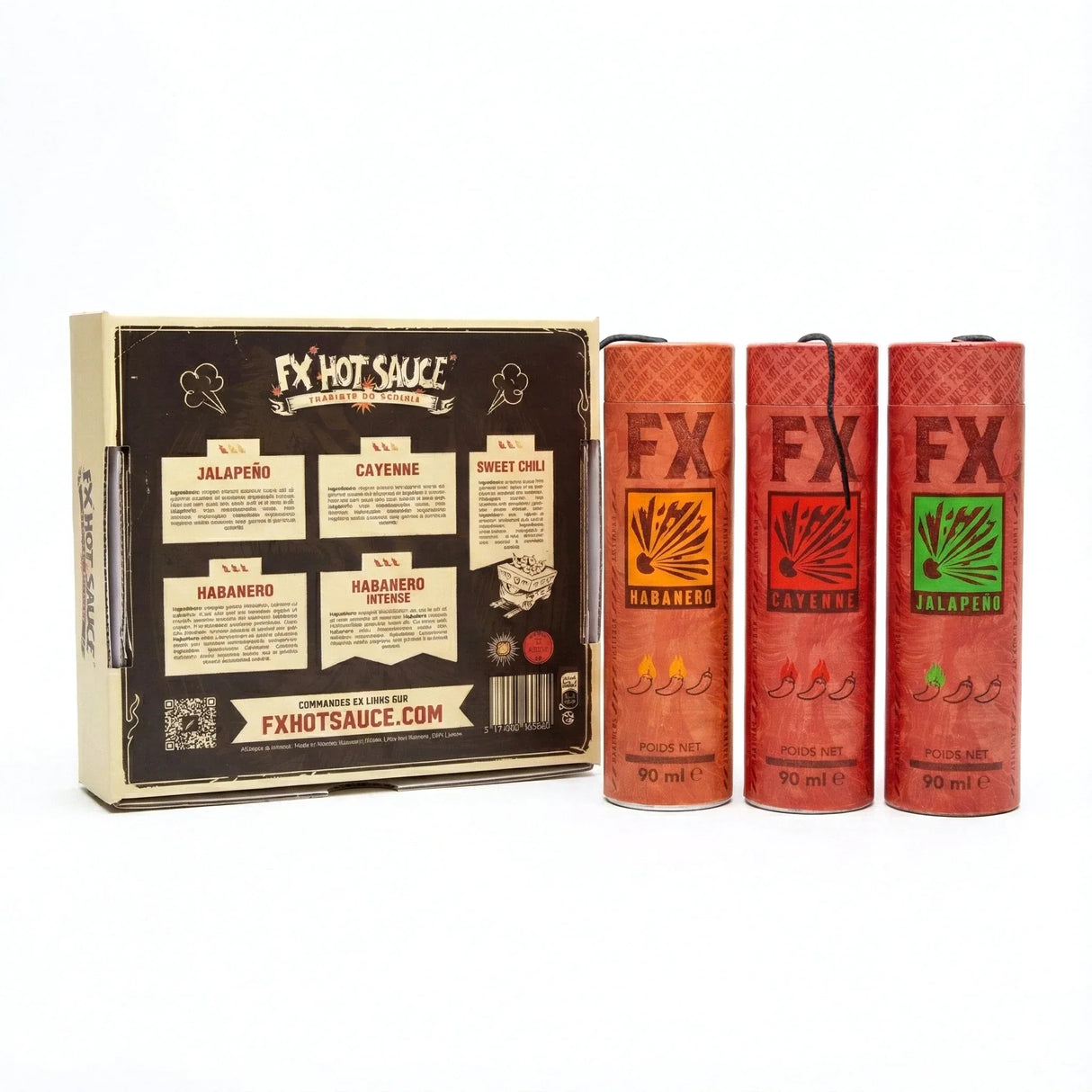 Coffret cadeau de 3 sauces piquantes (3x 90 ml)