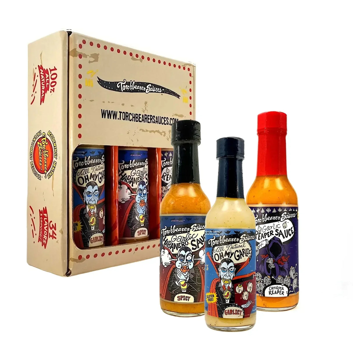 Amateurs d'ail - Coffret de sauces à l'ail (3 x 148 ml) - Sauce piquante