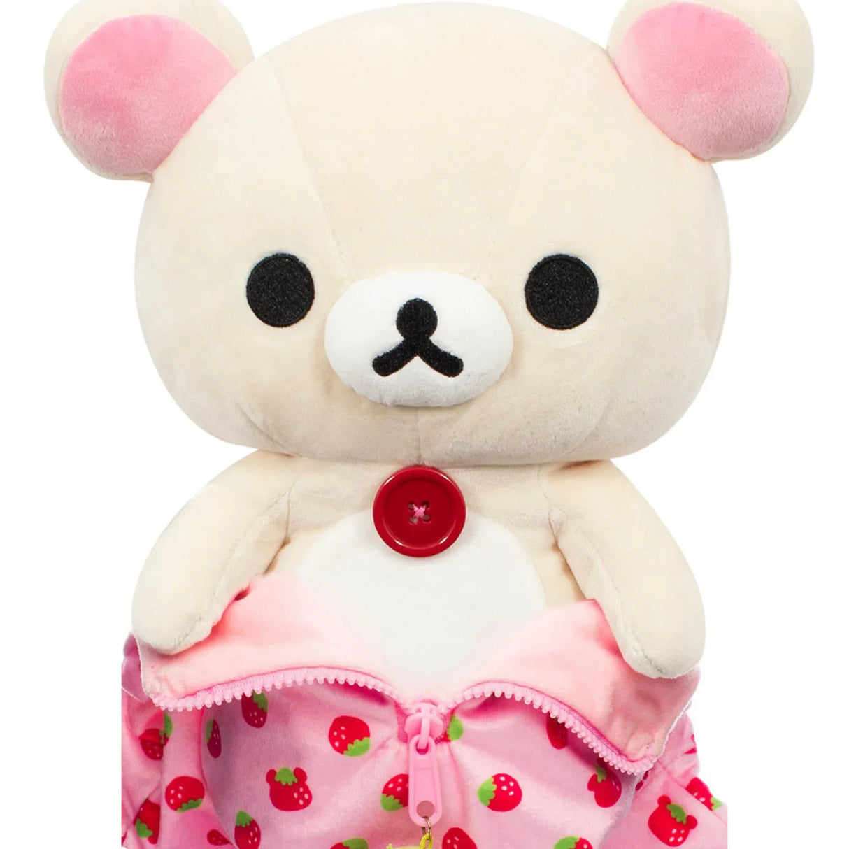 Korilakkuma dans un sac de couchage fraise - peluche