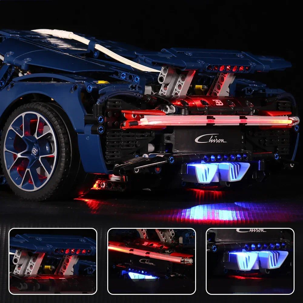Kit d'éclairage LED pour LEGO Bugatti Chiron (42083) avec télécommande