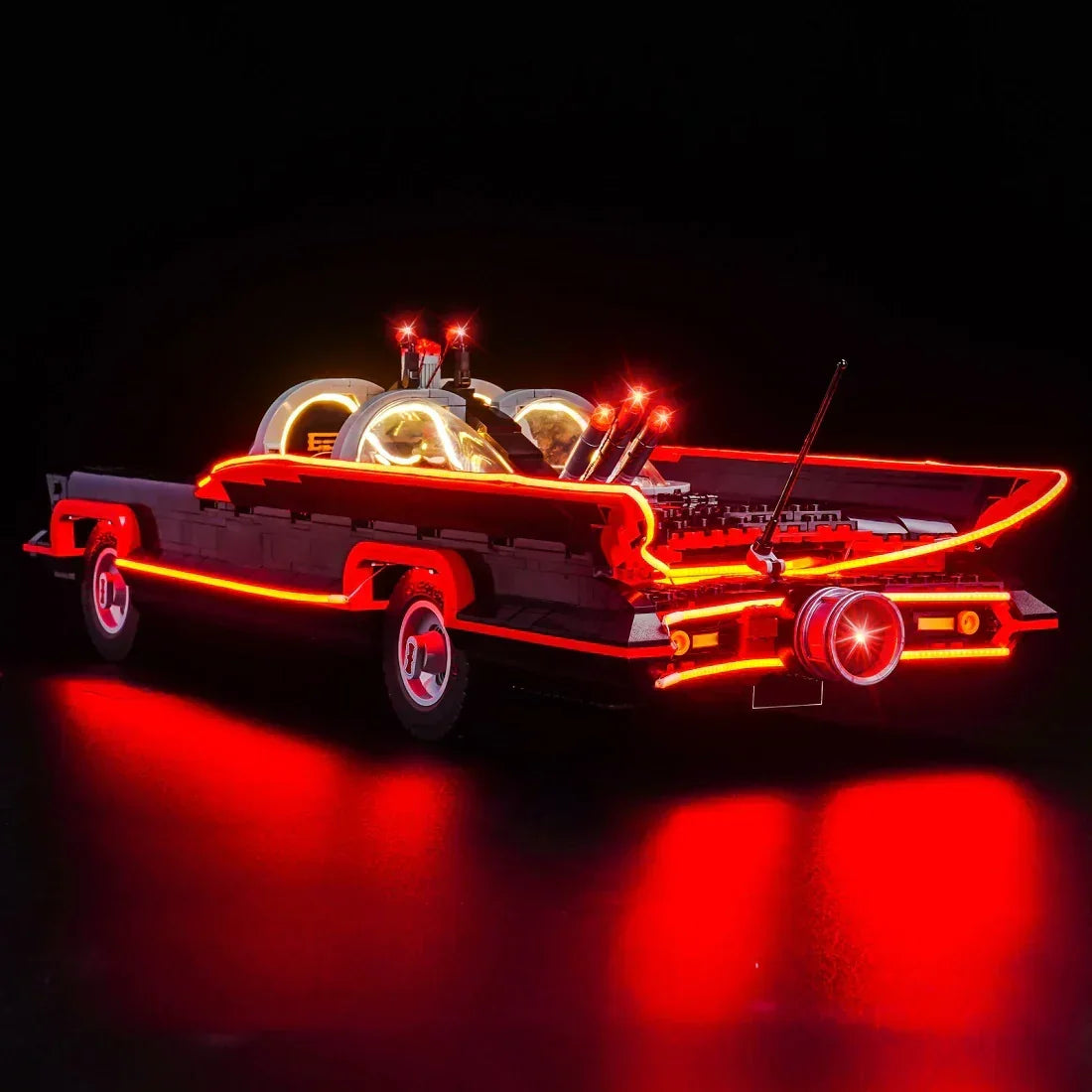 Ensemble d'éclairage LED pour LEGO Batman : Batmobile de la série télévisée des années 60 (76328) avec télécommande