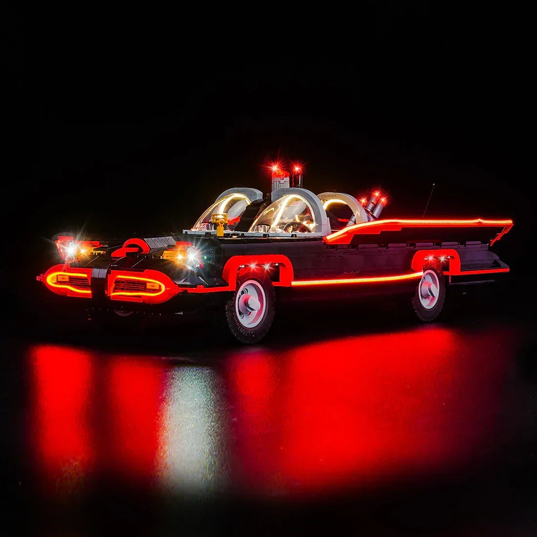 Ensemble d'éclairage LED pour LEGO Batman : Batmobile de la série télévisée des années 60 (76328) avec télécommande