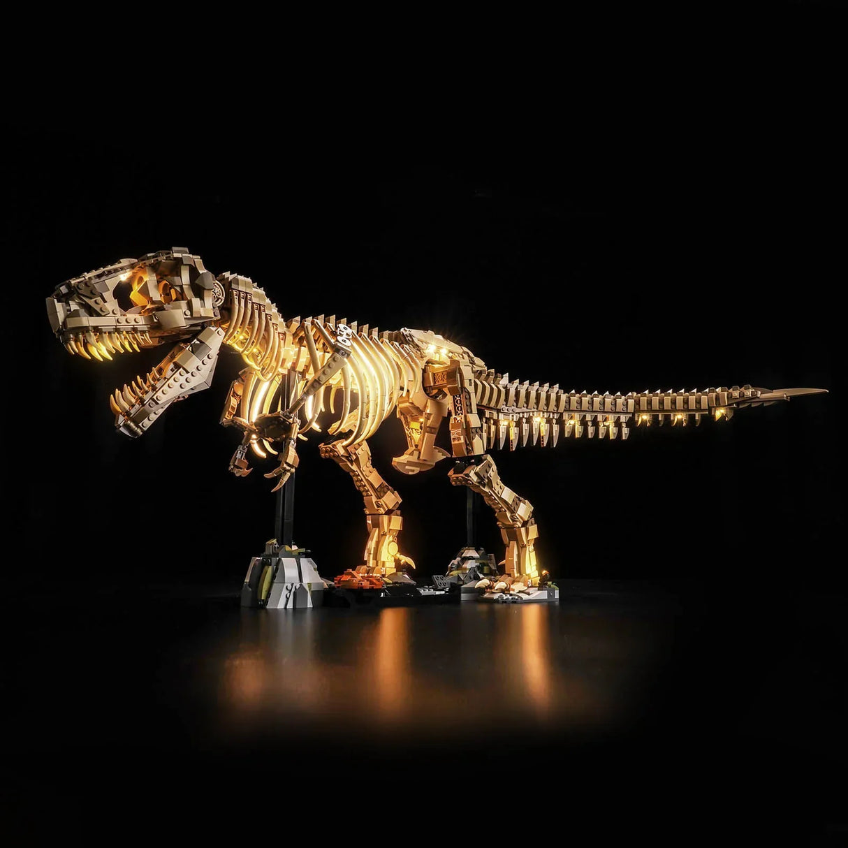 Kit d'éclairage LED pour fossiles de dinosaures LEGO : Tyrannosaurus rex (76968) avec télécommande