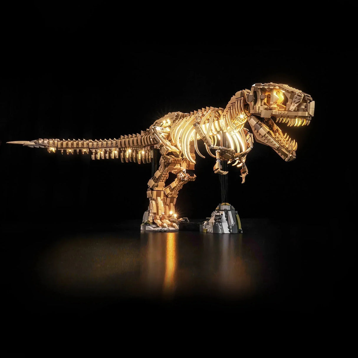 Kit d'éclairage LED pour fossiles de dinosaures LEGO : Tyrannosaurus rex (76968) avec télécommande