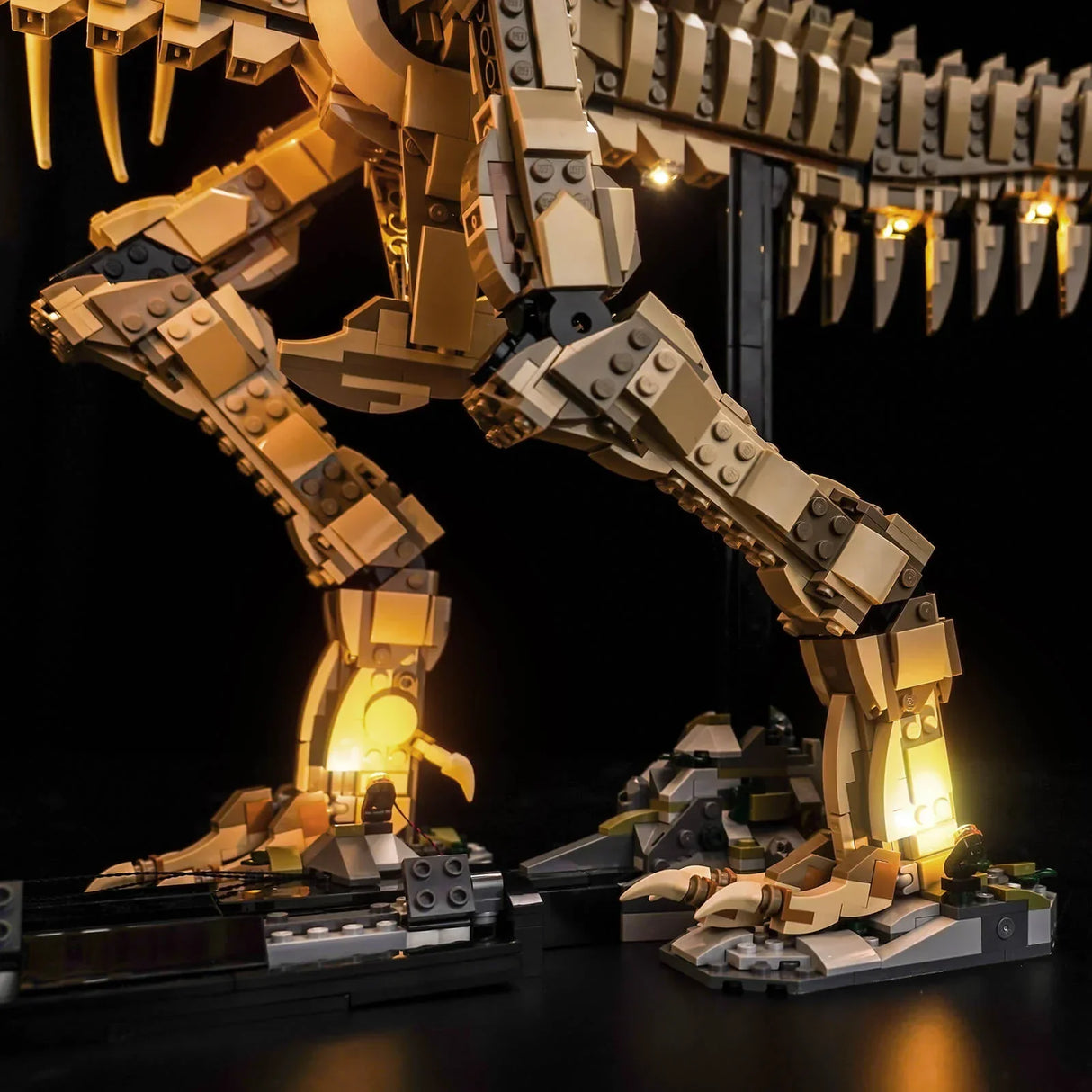 Kit d'éclairage LED pour fossiles de dinosaures LEGO : Tyrannosaurus rex (76968) avec télécommande