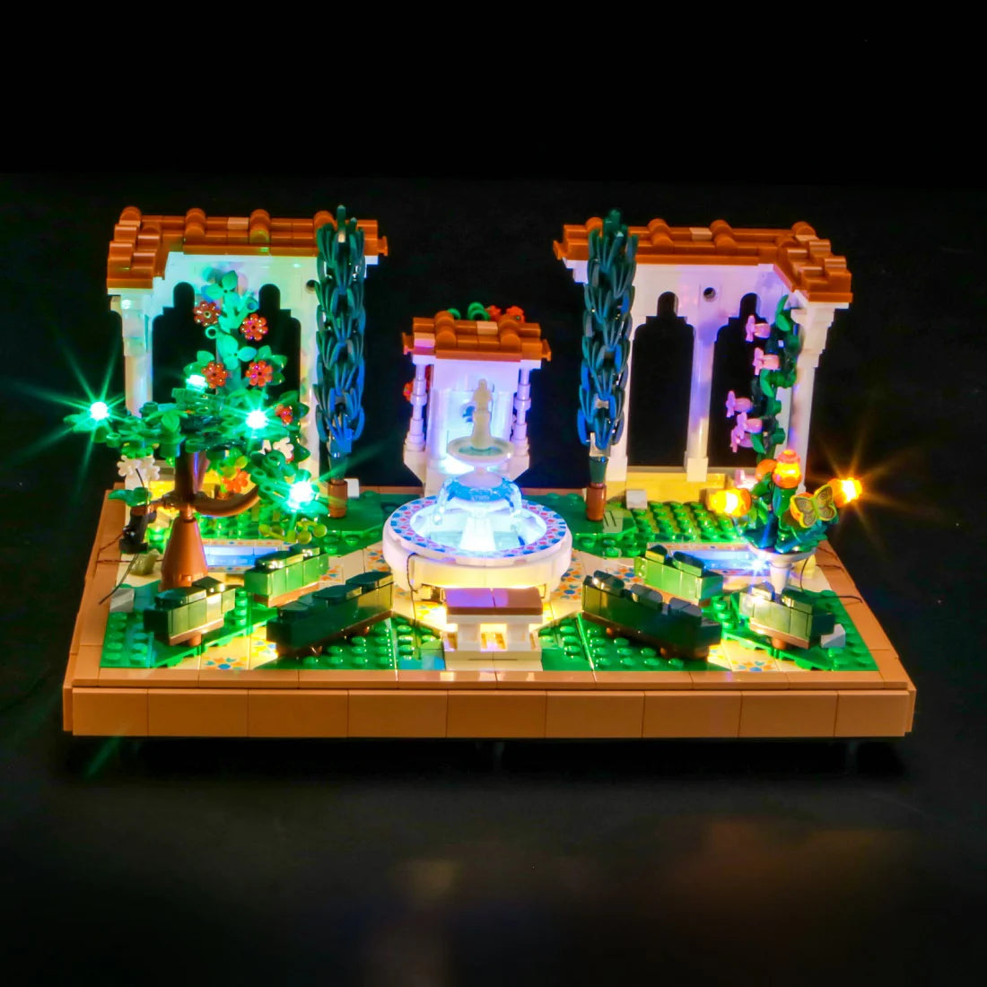 LED Licht Set für LEGO Springbrunnengarten (10359) inkl. Fernbedienung