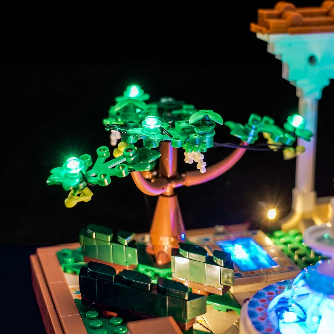 LED Licht Set für LEGO Springbrunnengarten (10359) inkl. Fernbedienung