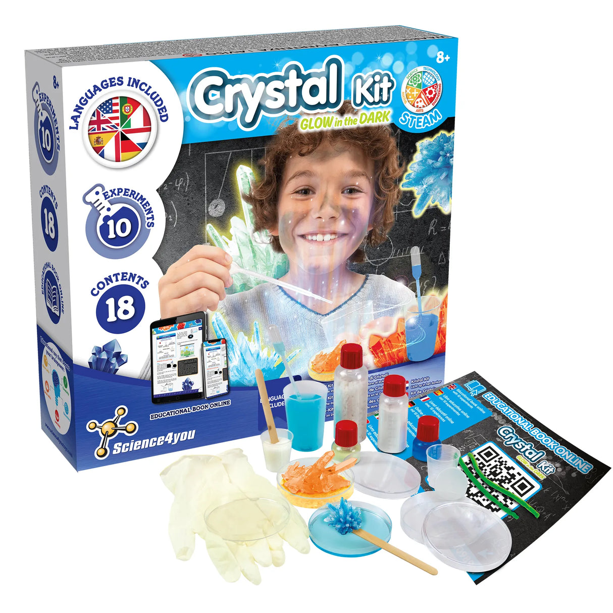 Leuchtende Kristalle züchten - Experimentierkasten