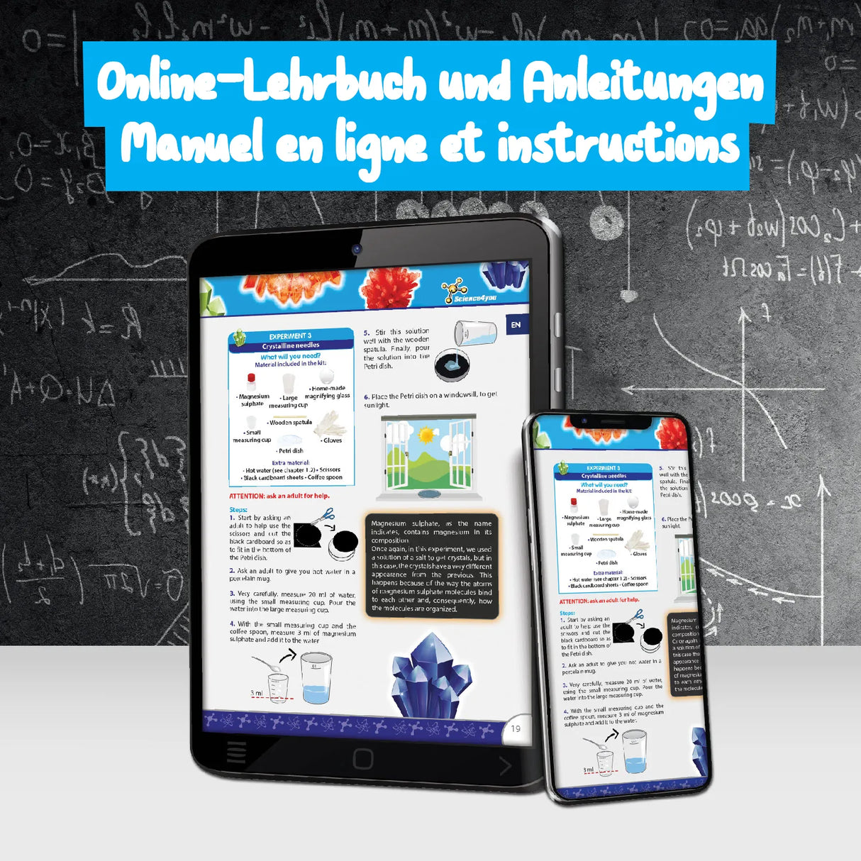 Leuchtende Kristalle züchten - Experimentierkasten