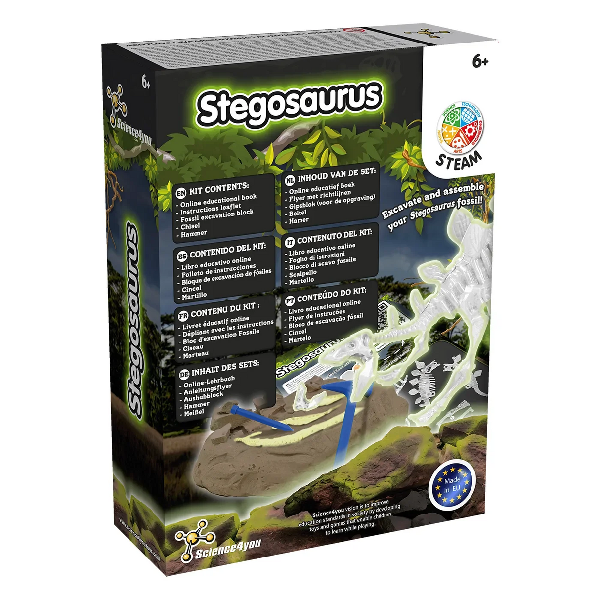 Stégosaure lumineux - Kit de fouilles