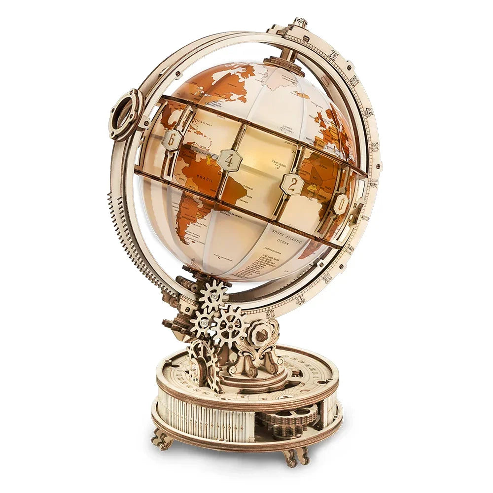 Globe lumineux - Kit de construction en bois 3D