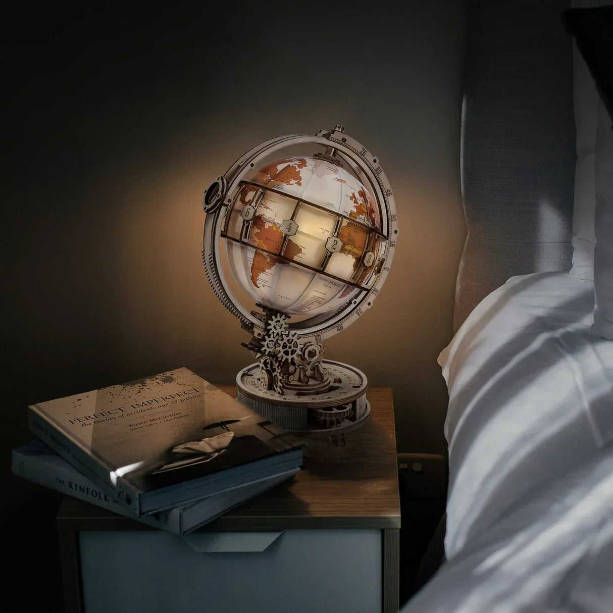 Globe lumineux - Kit de construction en bois 3D
