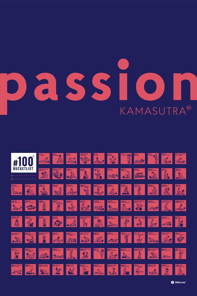 Kamasutra 100 Bucketlist - Rubbelposter / Scratch Map