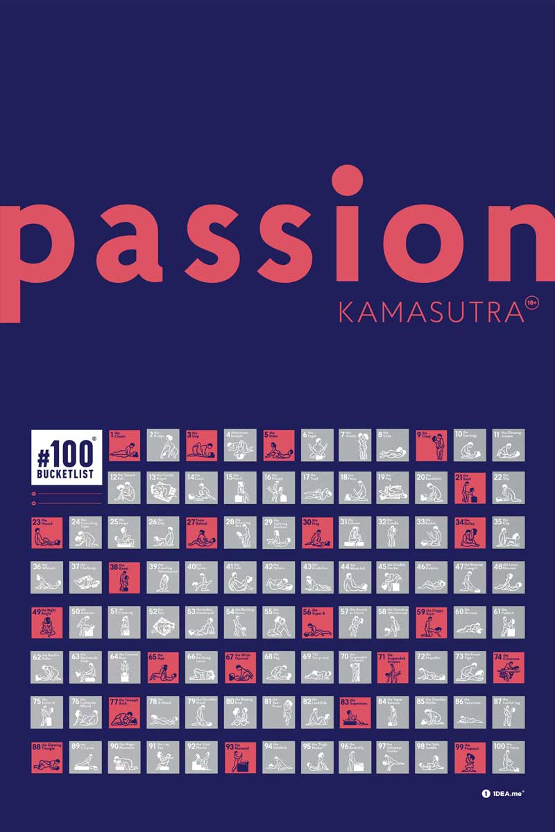 Kamasutra 100 Bucketlist - Rubbelposter / Scratch Map