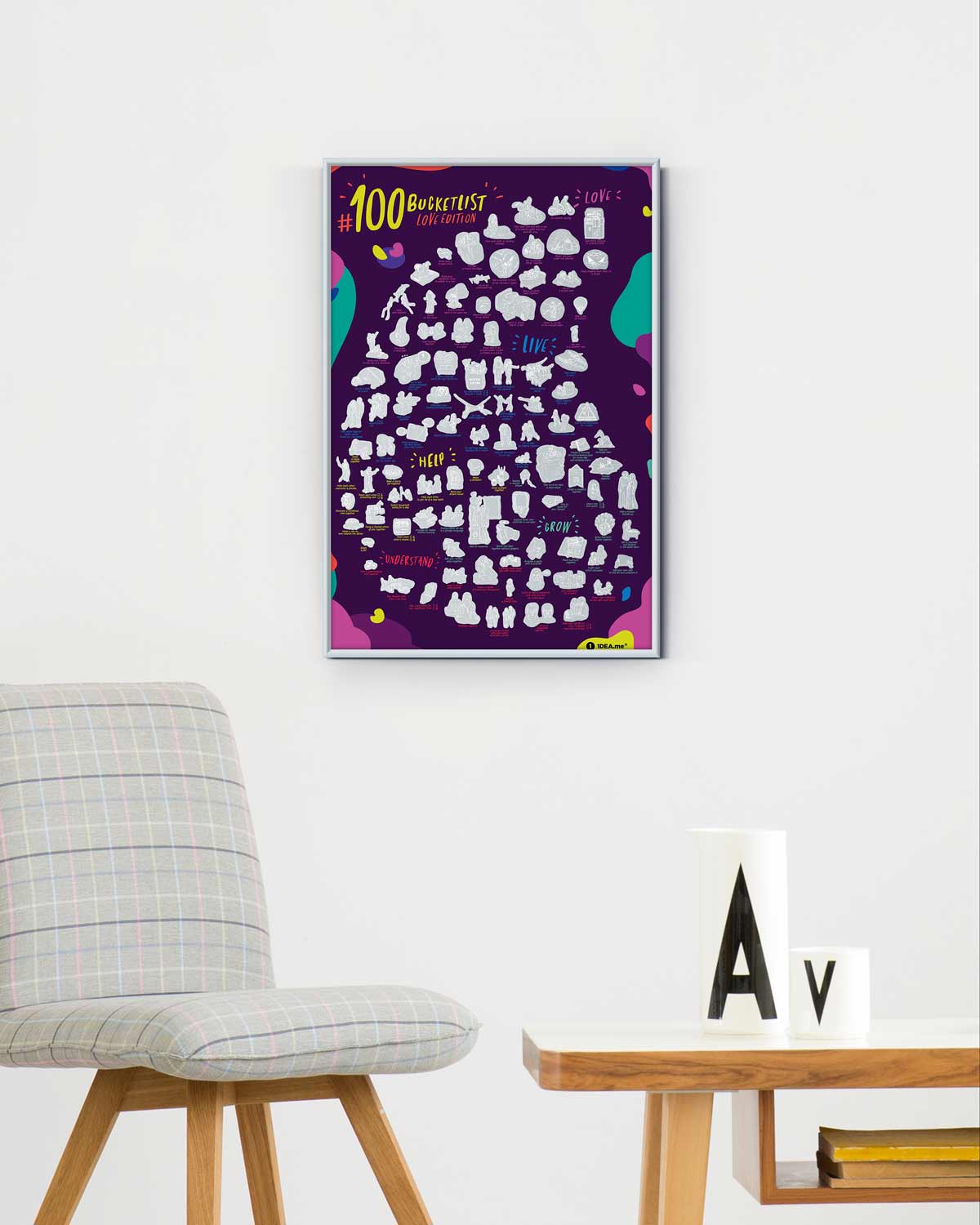 Love 100 Bucketlist - Rubbelposter / Scratch Map